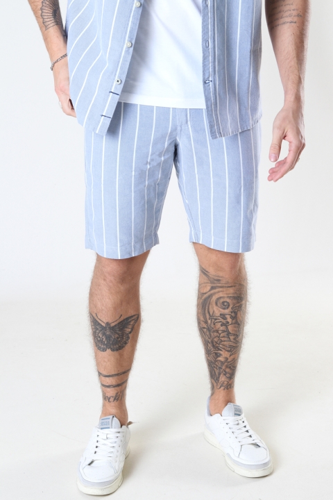 Kronstadt Hector Oxford stripe 4 shorts Light Blue