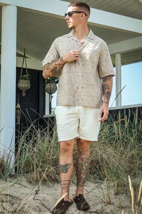 ONLY & SONS Aron Relax SS Chiffly Resort Hemd Chinchilla