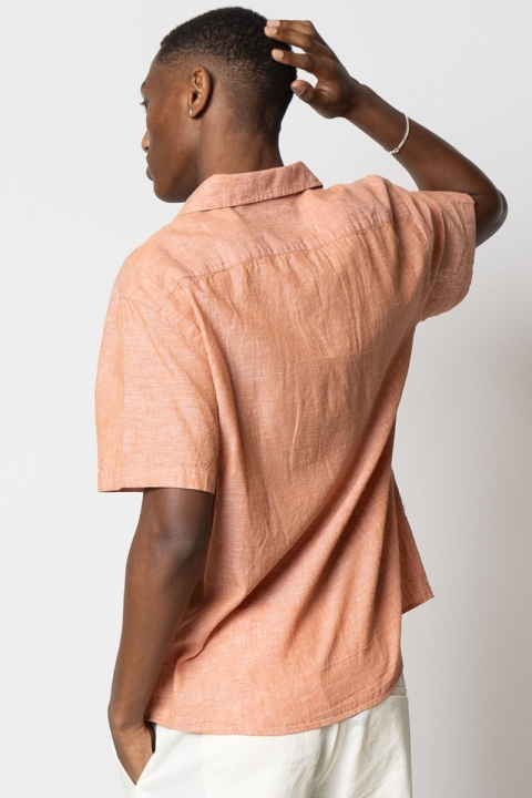 Clean Cut Copenhagen Giles Bowling Hemd S/S Orange Melange