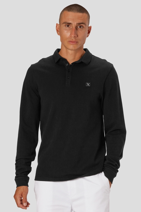 Clean Cut Copenhagen Basic Organic Pique Polo L/S Black