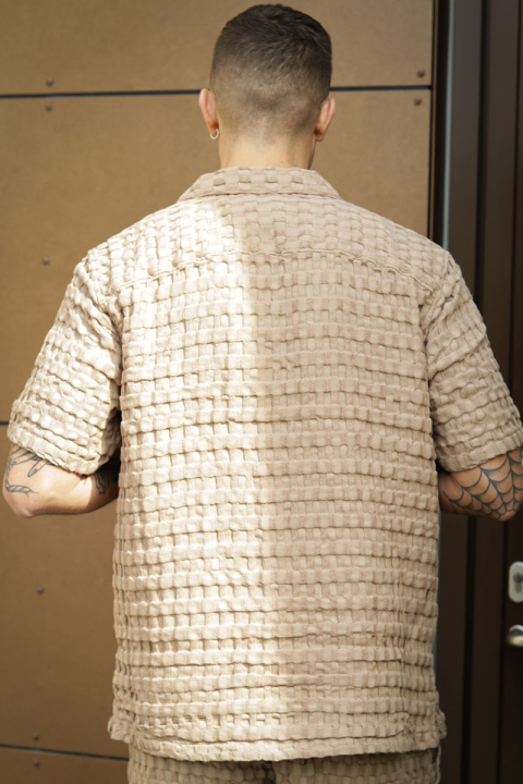 ONLY & SONS Braddock Regular SS Resort Waffle Hemd Chinchilla