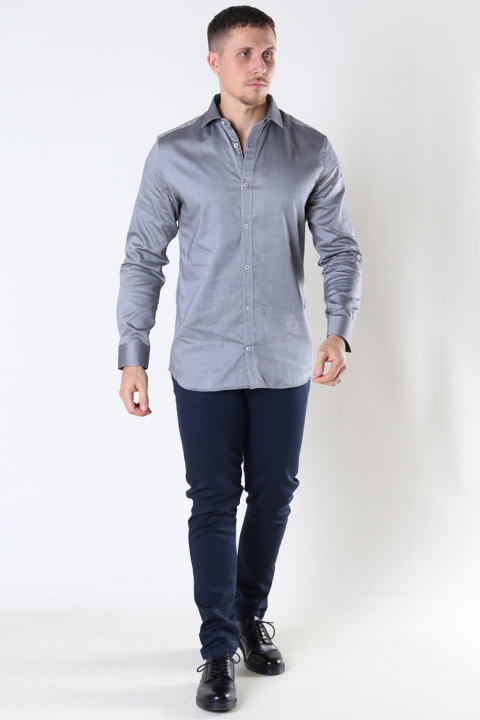 Jack & Jones ROYAL PIPING Hemd Grey Melange  SLIM FIT