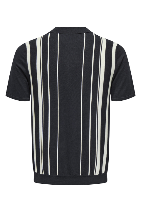 ONLY & SONS Wyler Regular Fit Zip Polo Knit Dark Navy