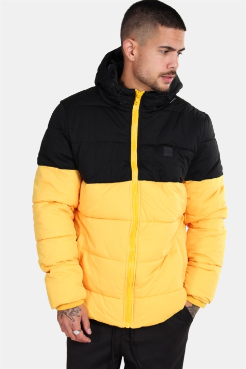 Urban Classics Hooded 2-Tone Puffer Jacke Chrome Yellow/Black