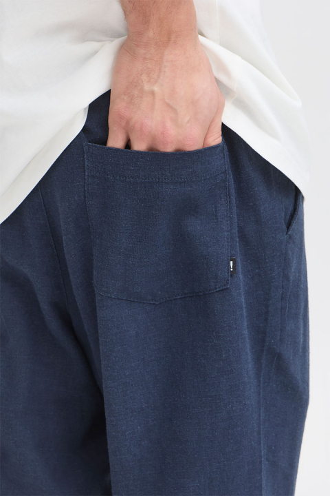 Allan Elasticated Linen Trousers Insignia Blue