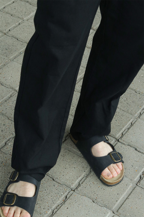 ONLY & SONS Sinus Loose Cotton Linen Pants Black