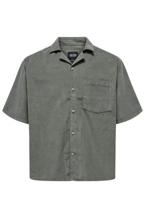ONLY & SONS Alfi Relax Cord SS Hemd Castor Gray