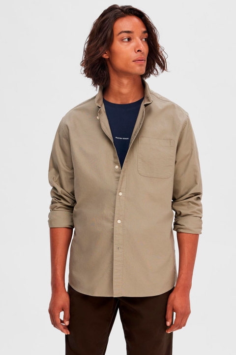 Selected Rick Oxford Regular Hemd Ls Vetiver