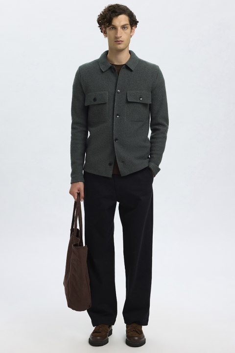 Selected Nealy LS Knit Cardigan Deep Forest