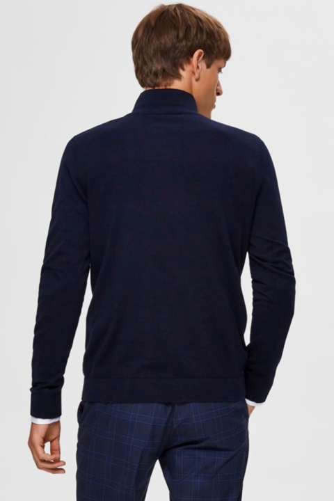 Selected Berg Half Zip Knit Navy Blazer Melange