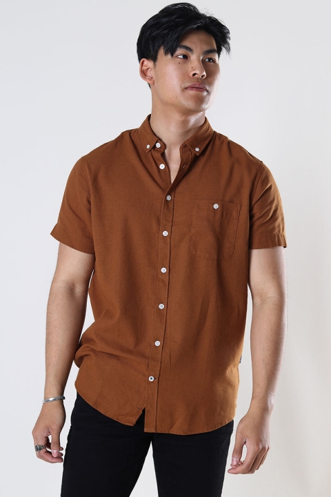 Kronstadt Johan Linen S/S Hemd Tobacco