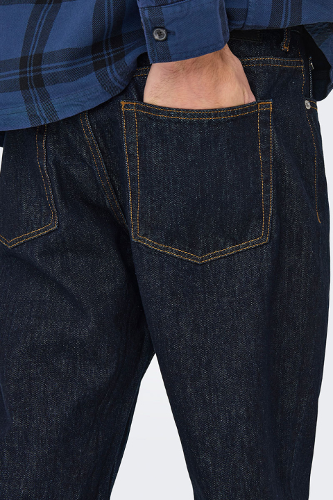 ONLY & SONS Edge Straight Fit Jeans Dark Blue Denim