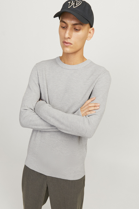 Jack & Jones Perfect Knit Crew Neck Light Grey Melange
