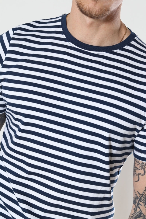 Basic Brand T-Hemd Striped Navy/White