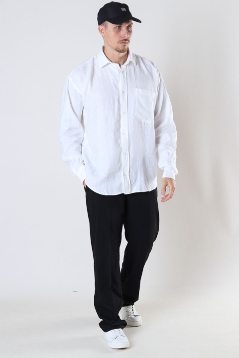 Woodbird Stoll Linen Hemd Off White