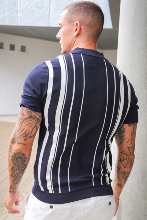 ONLY & SONS Wyler Regular Fit Zip Polo Knit Dark Navy