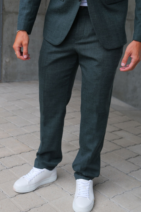 Selected Slim Oasis Linen Pants Dark Green