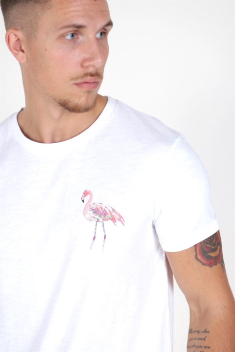 Clean Cut Flamingo T-Hemd White