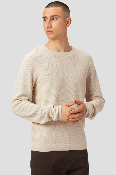 Clean Cut Copenhagen Lauritz Crew Knit Ecru Melange