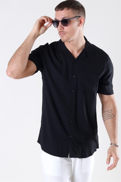 Only & Sons Silo Solid Viscose Hemd Black