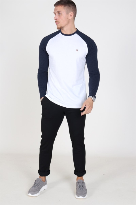 Les Deux College LS T-Hemd White/Navy