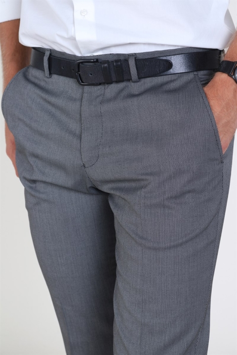 Selected Slim Mylo Logan StructUhre Pants Dark Grey Melange