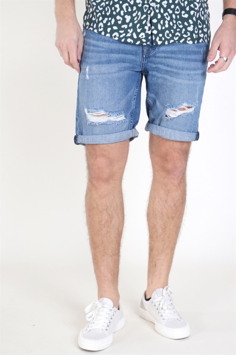 Only & Sons Ply Damage Shorts Blue Denim