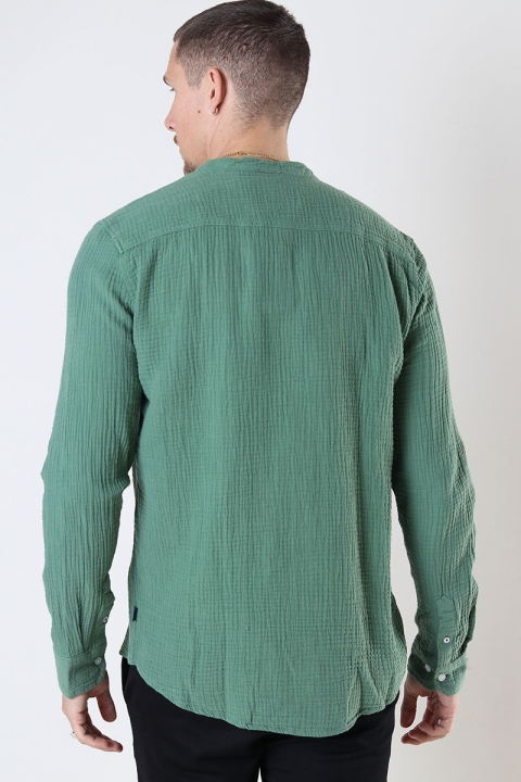 Kronstadt Johan Muslin Henley Hemd Ivy Green