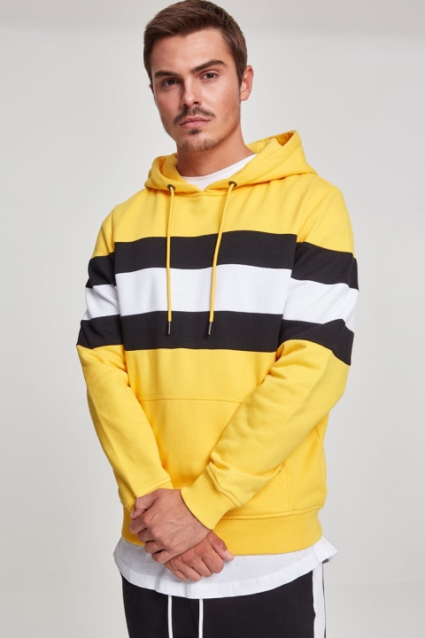 Uhrban Classics Chest Striped Hoodie Chromeyellow/ Black/ White