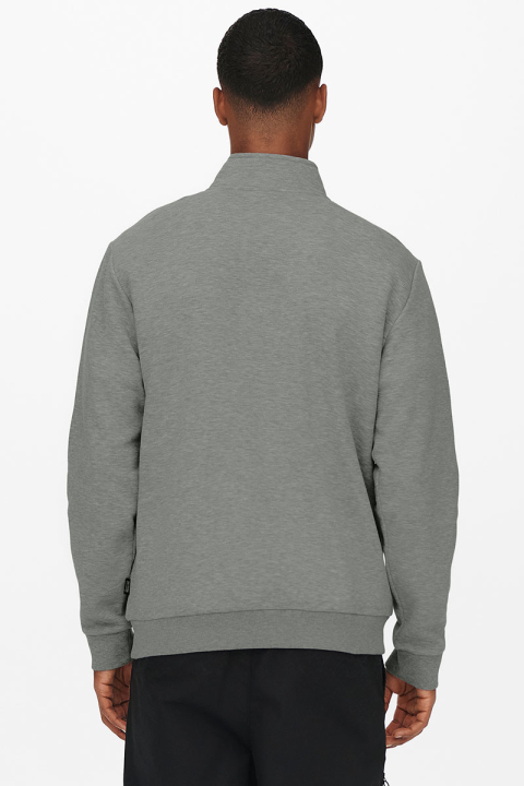 ONLY & SONS Ceres Half Zip Sweat Castor Gray