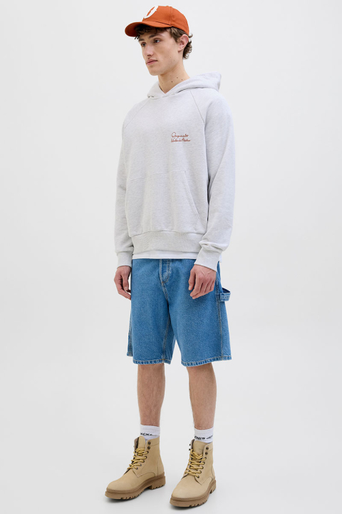 Jack & Jones Acapulco Typo Loose Fit Hoodie Bright White MELANGE