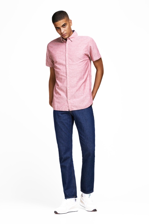 Jack & Jones JJESUMMER Hemd S/S S21 STS Rio Red SLIM FIT