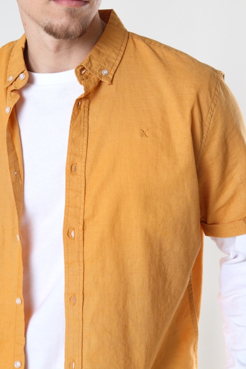 Clean Cut Copenhagen Cotton / Linnen Hemd S/S Pale Orange