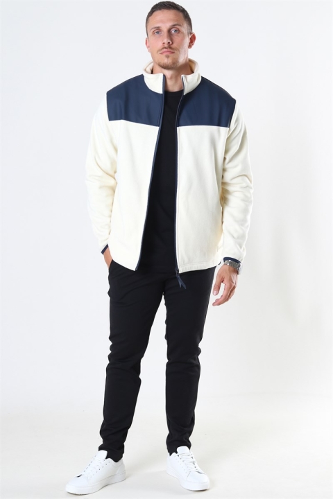 Rains Fleece Zip Puller Jacke Off White