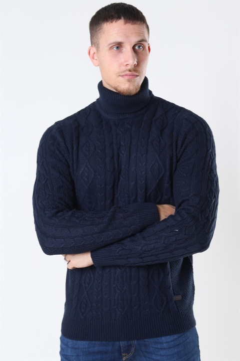 Only & Sons Rigge 3 Cable Roll Neck Dark Navy