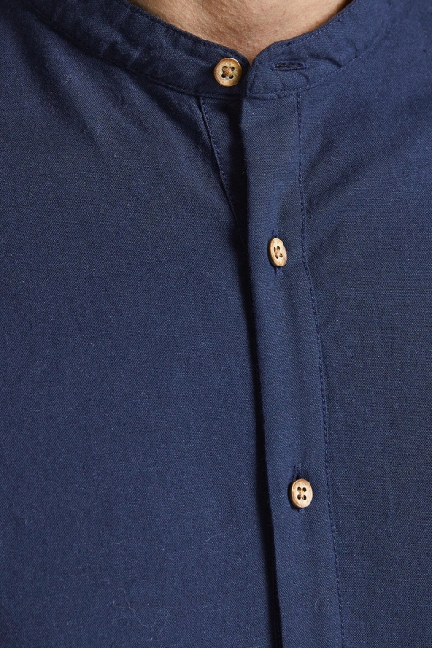 Jack & Jones JPRBLASUMMER HALF PLACKET Hemd L/S SN Navy Blazer