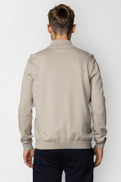 Clean Cut Copenhagen Claude half zip knit Ecru Melange
