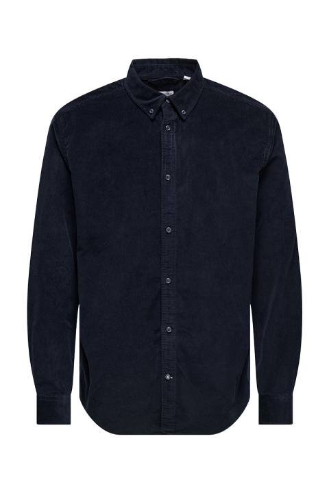 ONLY & SONS Michael Regular Fit Stretch Cord Hemd LS Navy Blazer