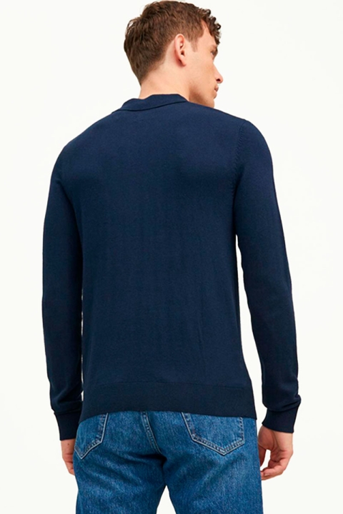 Jack & Jones EMIL KNIT POLO LS Navy Blazer