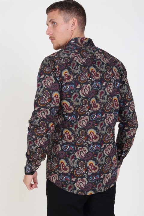 Only & Sons Frederik L/S Paisley Stretch Hemd Phantom