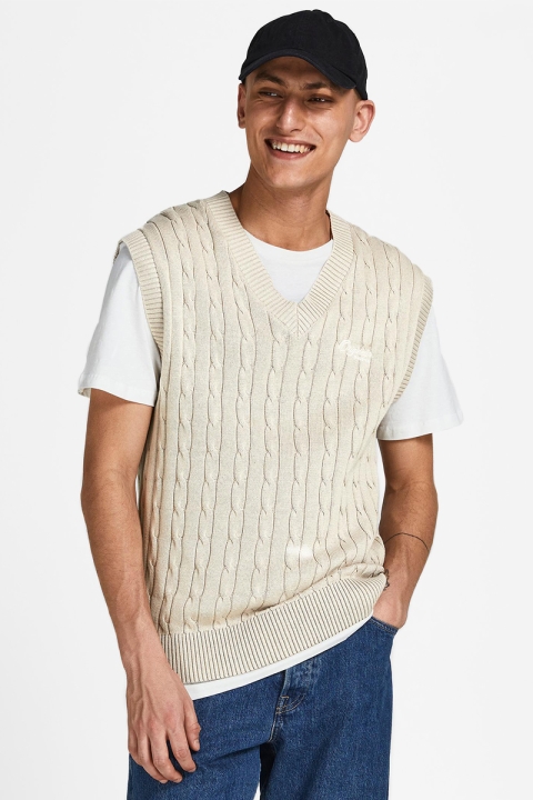 Jack & Jones JORNEO KNIT CABLE VEST Peyote