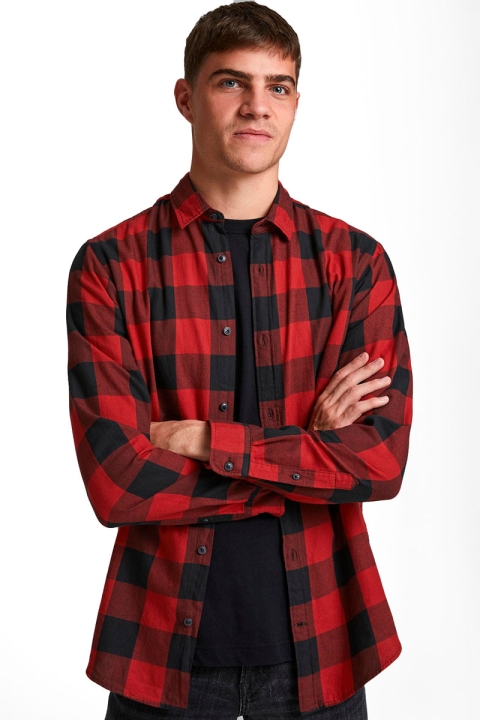 Jack & Jones GINGHAM TWILL Hemd L/S Brick Red