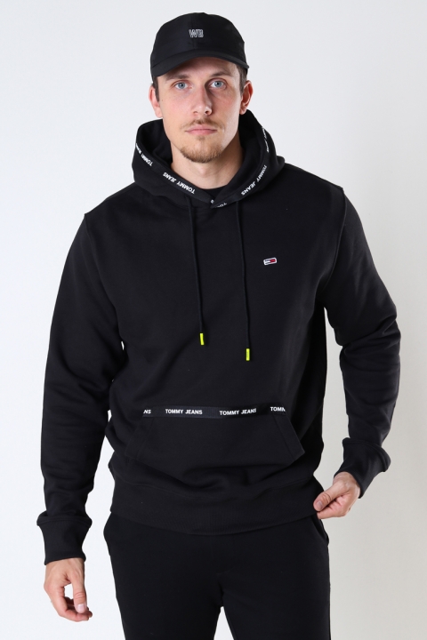 Tommy Hilfiger TJM BRANDED TAPE HOODIE Black