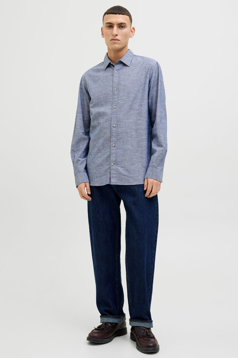 Jack & Jones Summer Linen Hemd LS Faded Denim