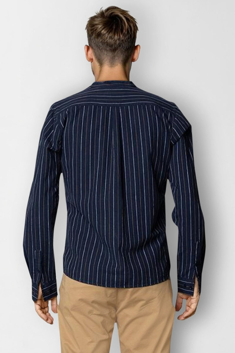Clean Cut Copenhagen Ran Mao Hemd L/S Navy Stripe