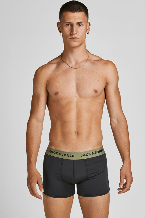 Jack & Jones Flower Microfiber 3 Pack Trunks Black