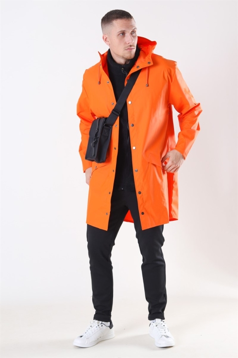 Rains Long RegnJacke Fire Orange