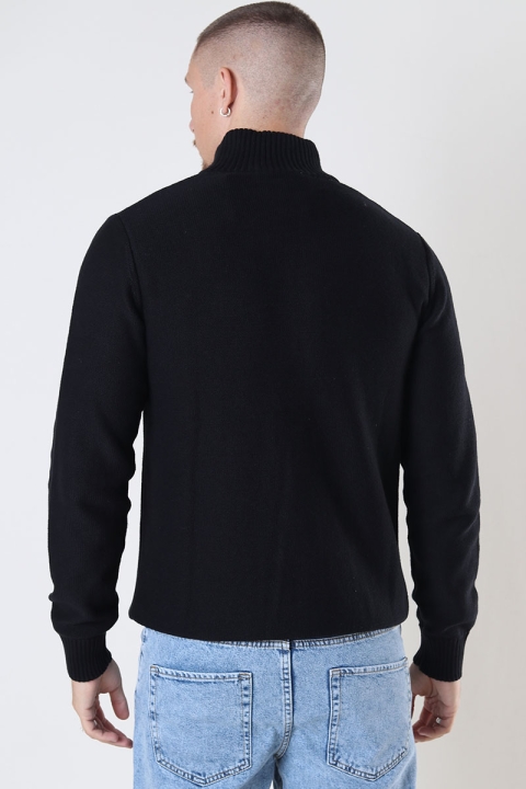 Selected Axel LS Knit Half Zip Black