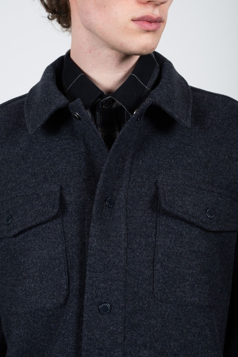 Clean Cut Copenhagen Dean Bonded Overshirt Dark Navy Melange