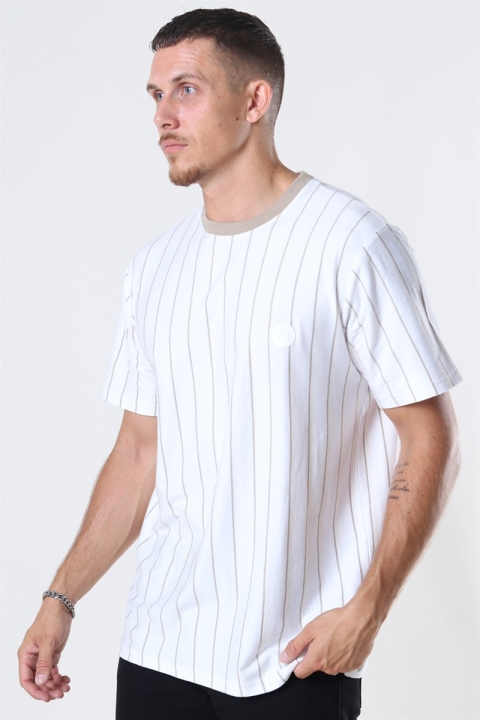 WoodBird Drek Stripe T-Hemd White/Ecru/Kit